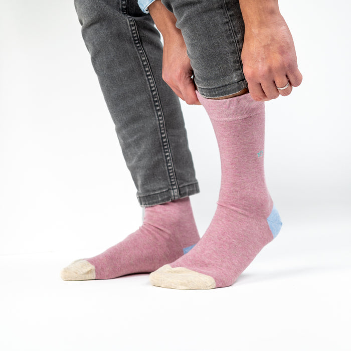 Billybelt Chaussettes En Coton Peigné Unies - Rose Chiné