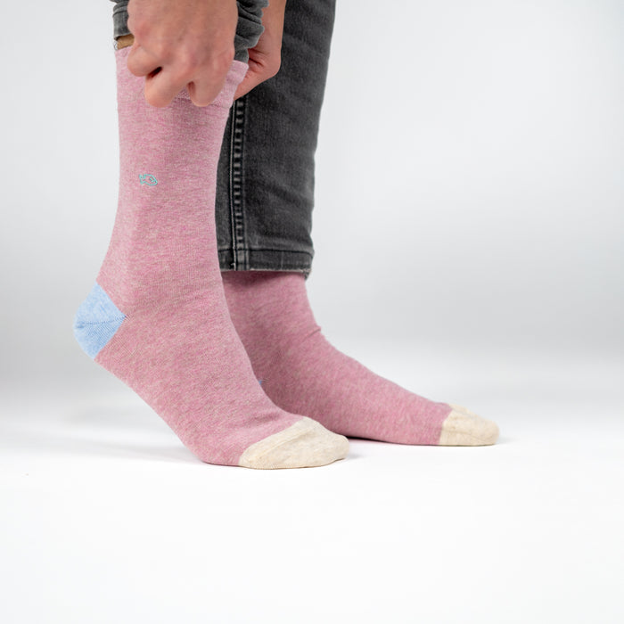 billybelt Chaussettes en coton peigné Unies - Rose chiné