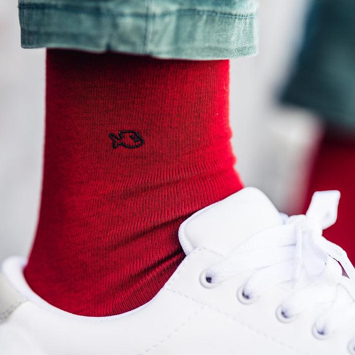 Billybelt Chaussettes En Coton Peigne Unies Rouge Grenade - BILLYBELT