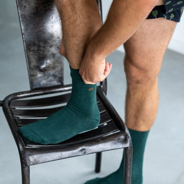Billybelt Chaussettes En Coton Peigne Unies Vert Anglais - BILLYBELT