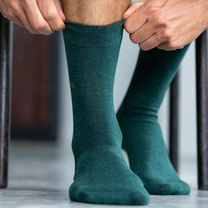 Billybelt Chaussettes En Coton Peigne Unies Vert Anglais - BILLYBELT