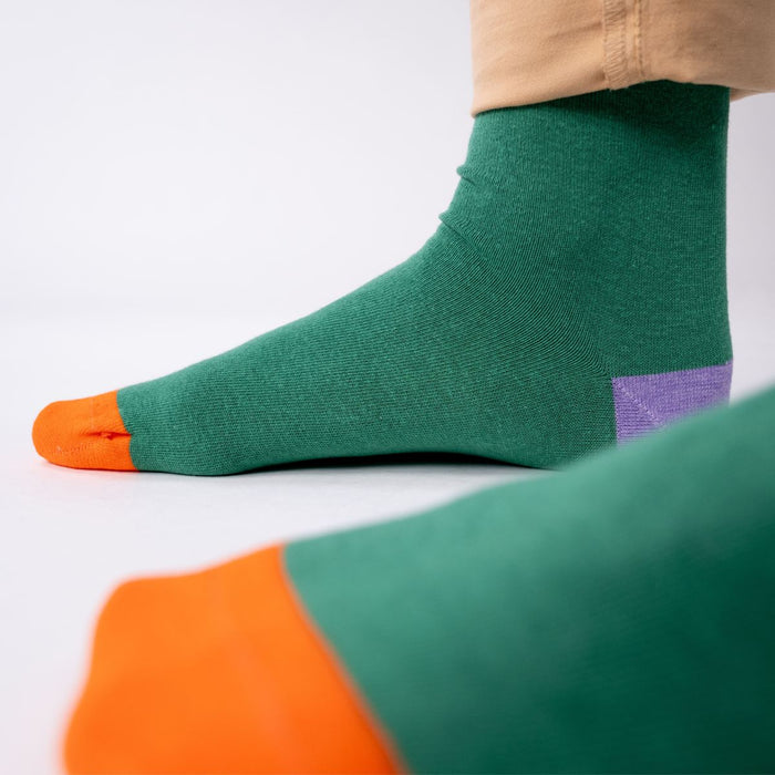 Billybelt Chaussettes En Coton Peigne Unies Vert Chiné - BILLYBELT