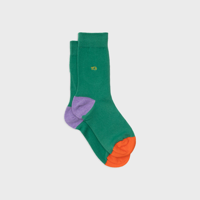 billybelt Chaussettes en coton peigne unies vert chiné - BILLYBELT