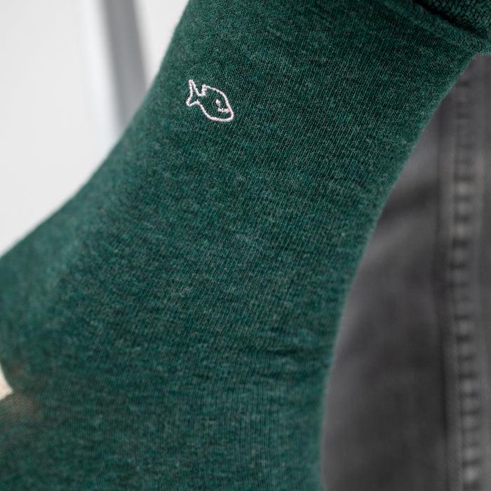 Billybelt Chaussettes En Coton Peigné Unies - Vert Foncé Chiné