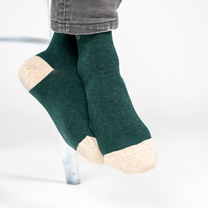 Billybelt Chaussettes En Coton Peigné Unies - Vert Foncé Chiné