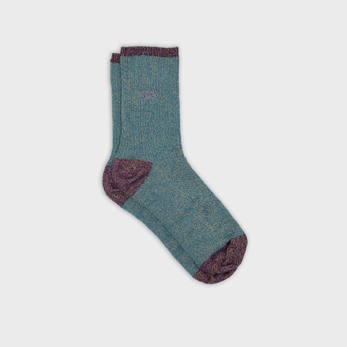billybelt Chaussettes en coton peigné Vintage - Bleu canard