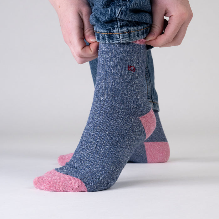 Billybelt Chaussettes En Coton Peigne Vintage Bleu Gris - BILLYBELT