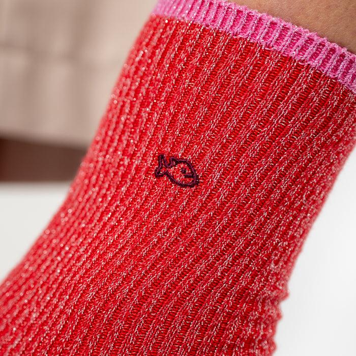 Billybelt Chaussettes En Coton Peigné Vintage - Rouge