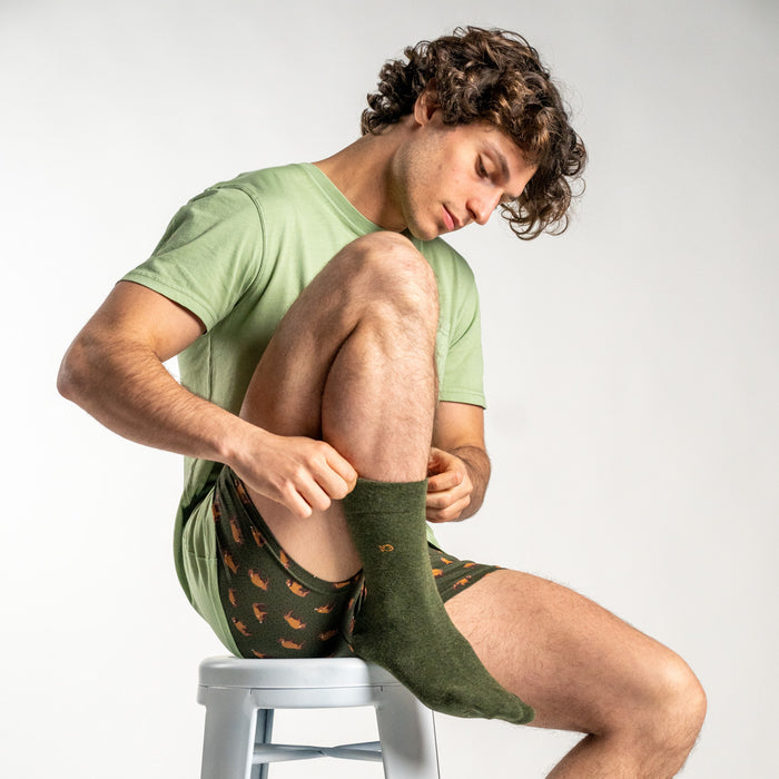 Billybelt Chaussettes Kaki Fonce Chine En Coton Peigne - BILLYBELT