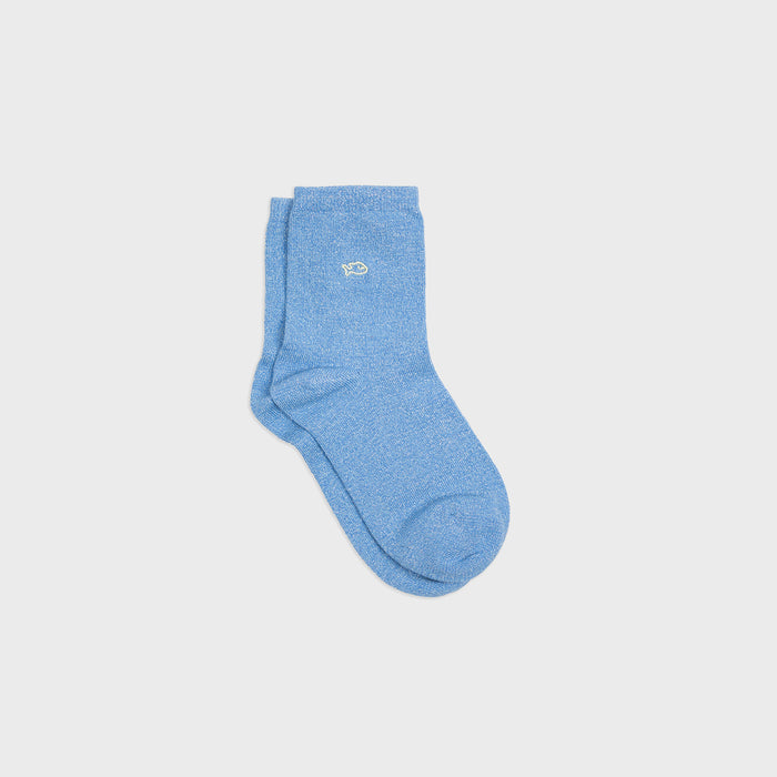 billybelt Chaussettes pailletées en coton peigné Unies - Bleu clair - BILLYBELT
