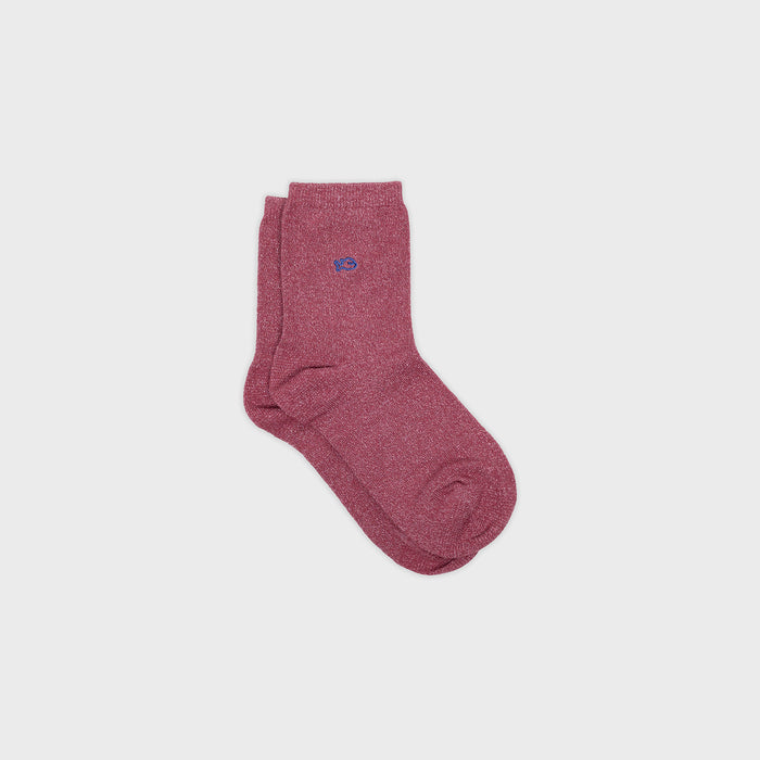 billybelt Chaussettes pailletées en coton peigné Unies - Bois de rose - BILLYBELT