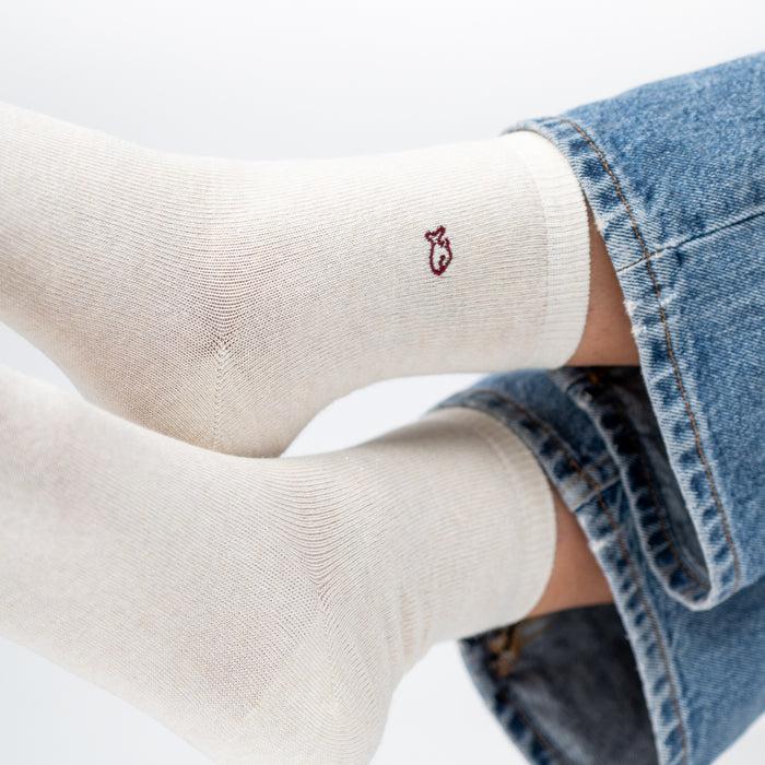 Billybelt Chaussettes Pailletées En Coton Peigné Unies - Écru - BILLYBELT