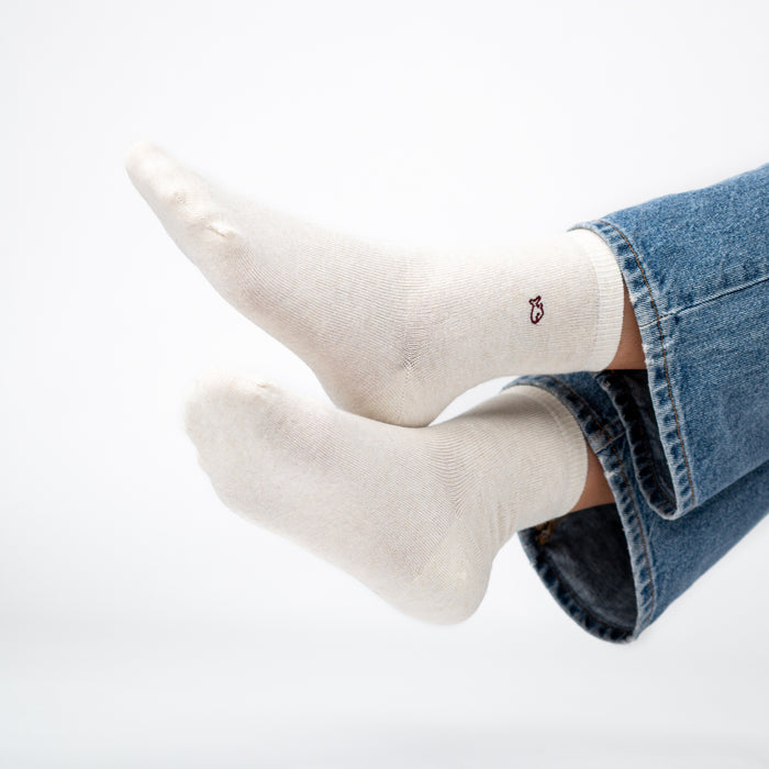 billybelt Chaussettes pailletées en coton peigné Unies - Écru - BILLYBELT