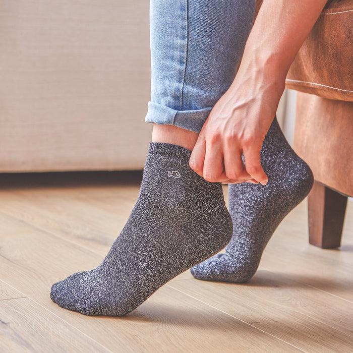 Billybelt Chaussettes Pailletées En Coton Peigné Unies - Noir