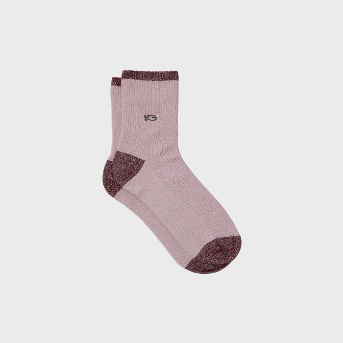 billybelt Chaussettes pailletees en coton peigne vintage rose - BILLYBELT