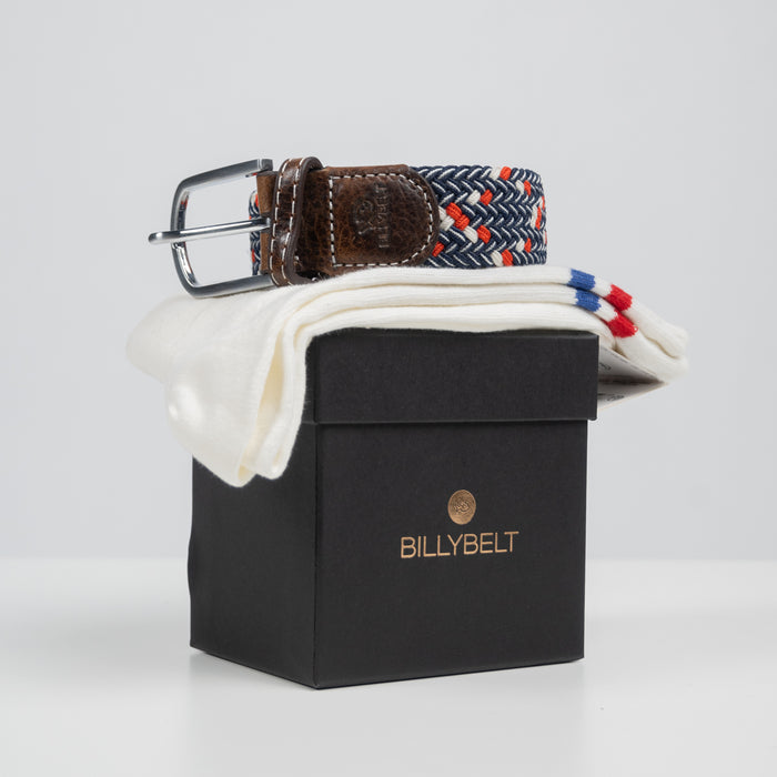 billybelt Coffret 1 ceinture multicolore + 1 paire de chaussettes à bandes