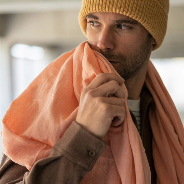 Billybelt Foulard 100% Coton Biologique Jacquard Orange