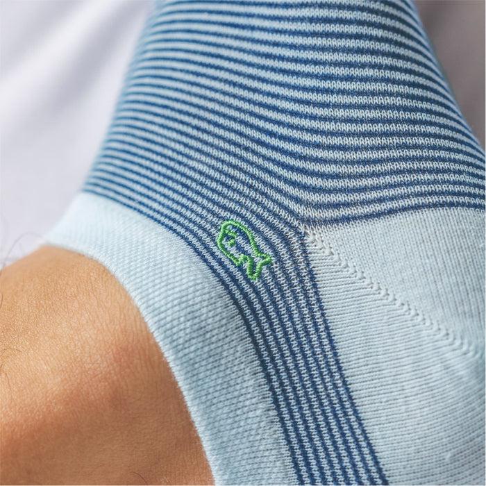 Billybelt Socquettes En Coton Peigne A Rayures Bleu Marine - BILLYBELT