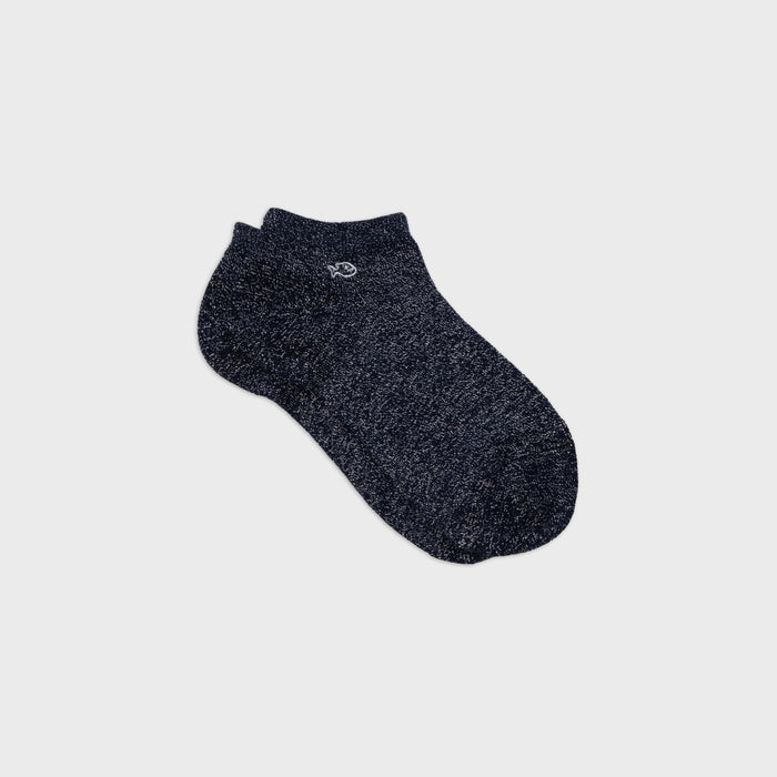 Billybelt Socquettes Pailletees En Coton Peigne Unies Bleu Marine - BILLYBELT