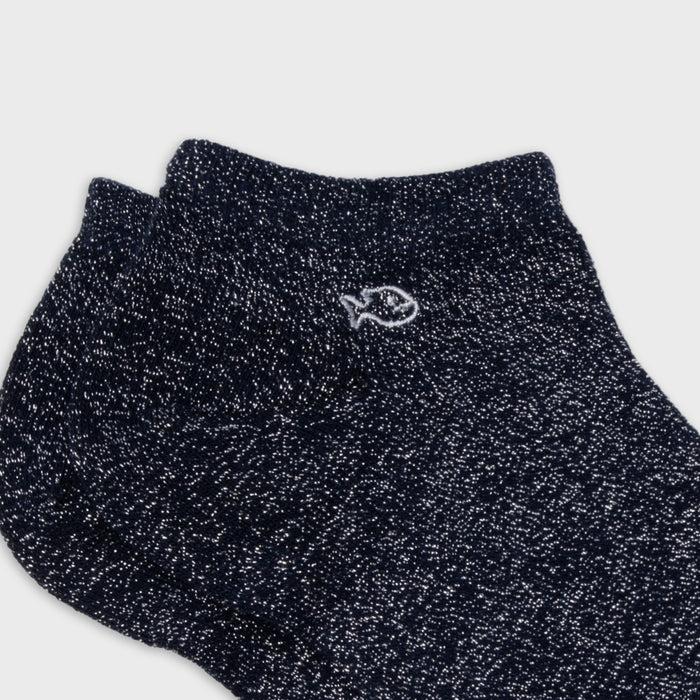 Billybelt Socquettes Pailletees En Coton Peigne Unies Bleu Marine - BILLYBELT