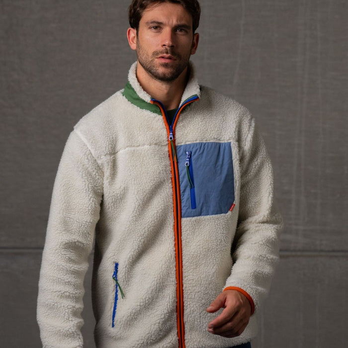 Billybelt Veste Sherpa Mixte Zippée Ivoire - BILLYBELT