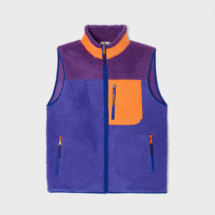 billybelt Veste sherpa mixte zippée sans manches bubblegum - BILLYBELT