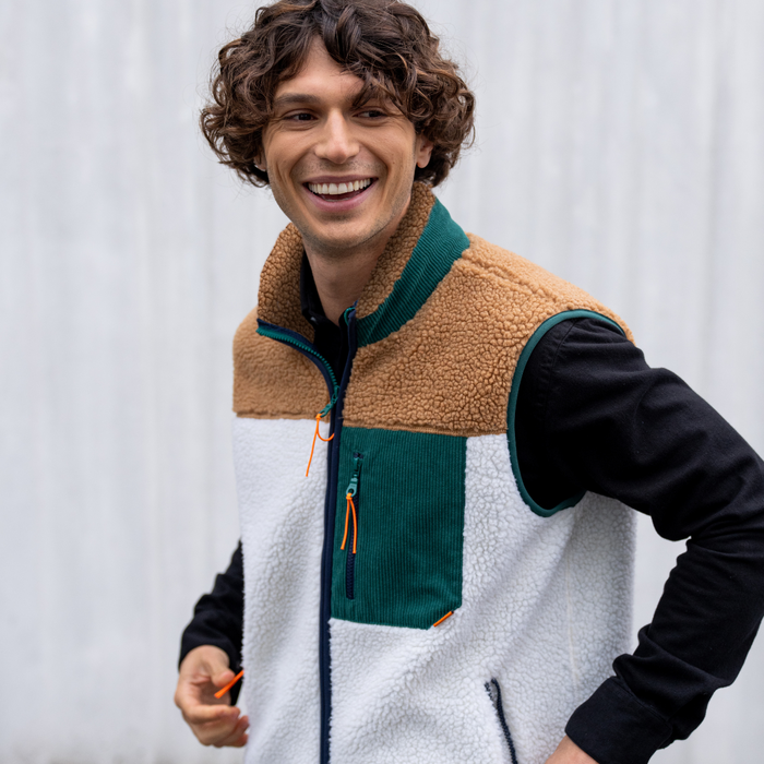 Billybelt Veste Sherpa Mixte Zippée Sans Manches Pistache - BILLYBELT