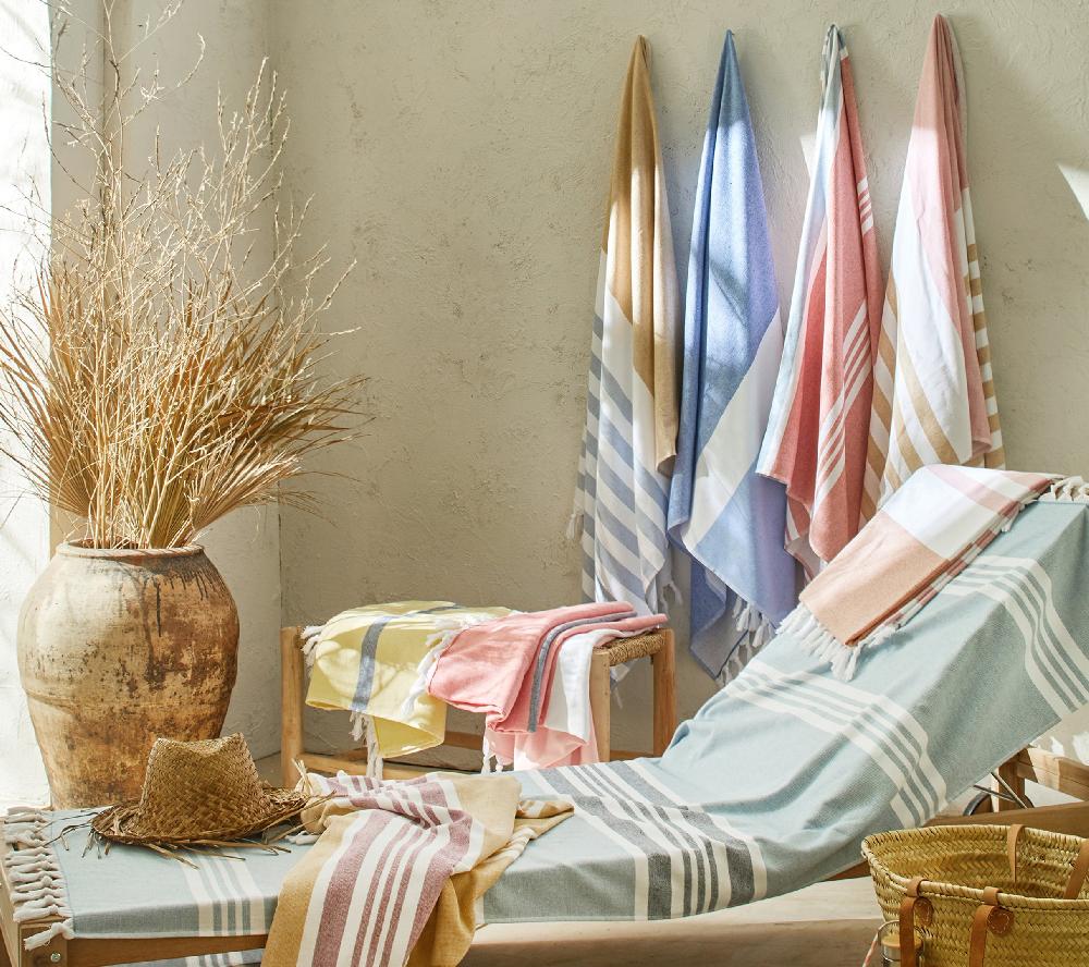 blanc des vosges DRAP DE PISCINE ESCALE TERRA COTA