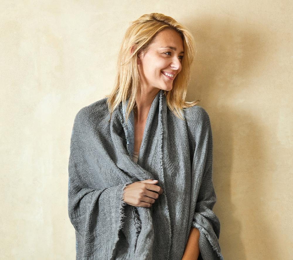 blanc des vosges PLAID LINA ORAGE