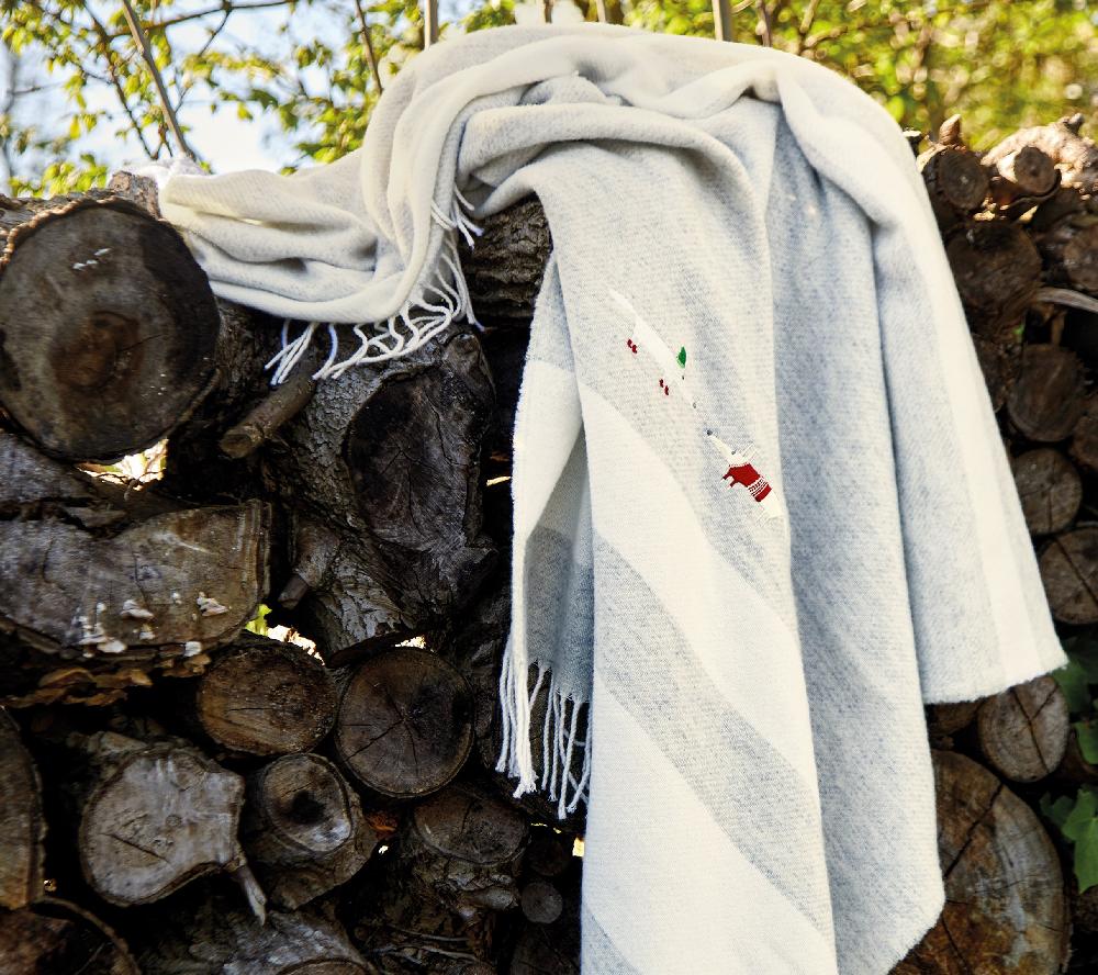 blanc des vosges PLAID SNOW FOX PERLE