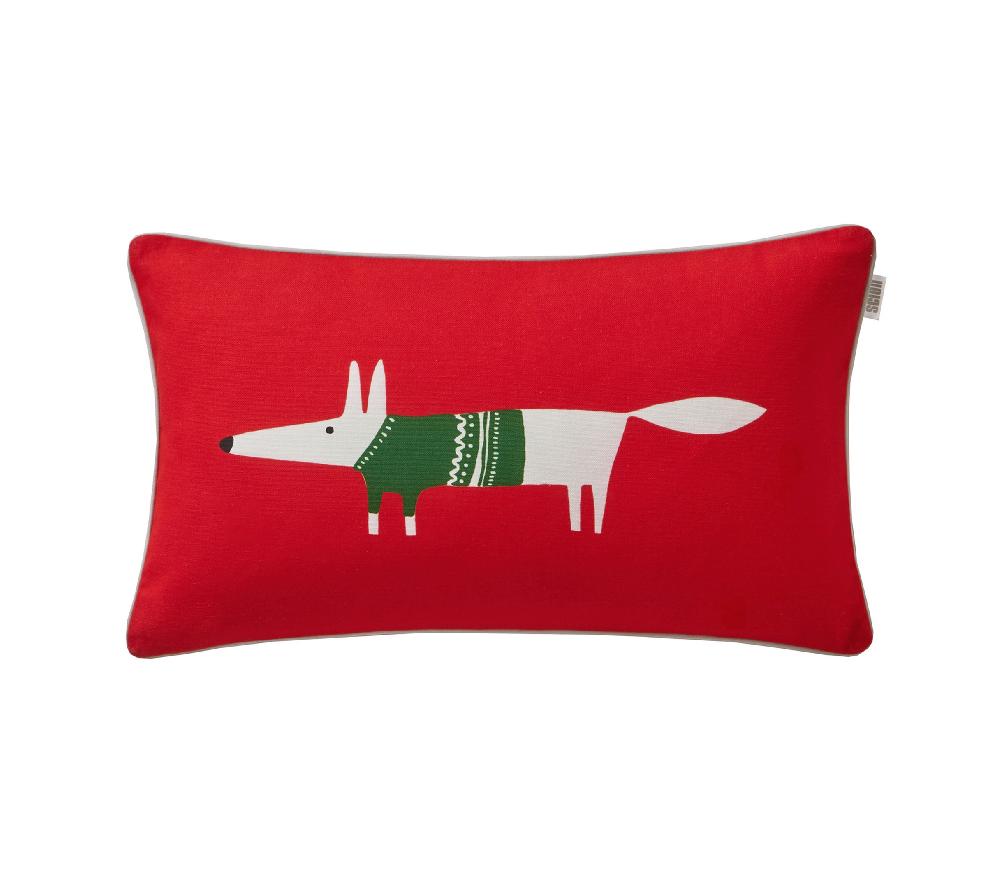 Blanc Des Vosges ENSEMBLE ENVELOPPE COUSSIN FOXY ROUGE
