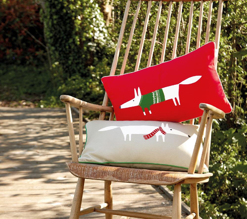 blanc des vosges ENSEMBLE ENVELOPPE COUSSIN FOXY ROUGE