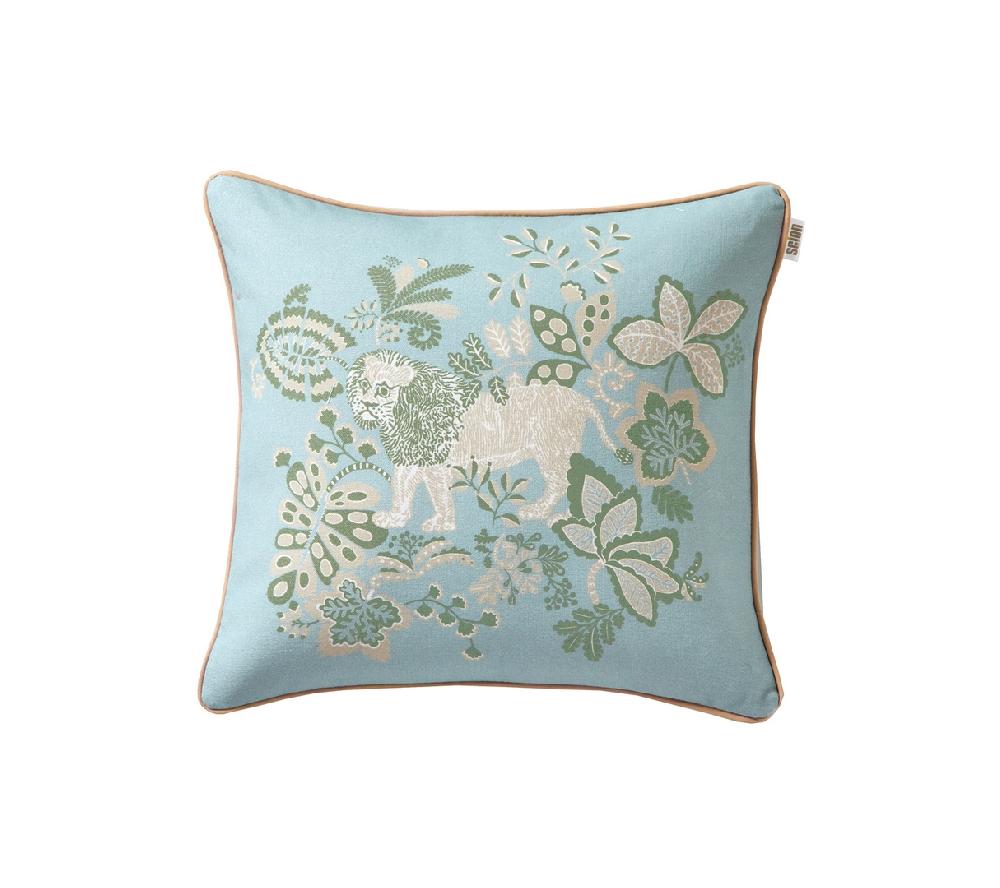 Blanc Des Vosges ENSEMBLE ENVELOPPE COUSSIN LION GLACIER