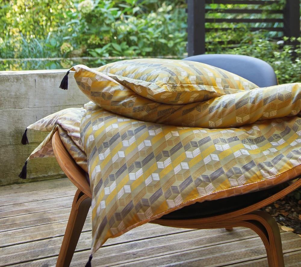 blanc des vosges ENSEMBLE ENVELOPPE COUSSIN OASIS OLIVE