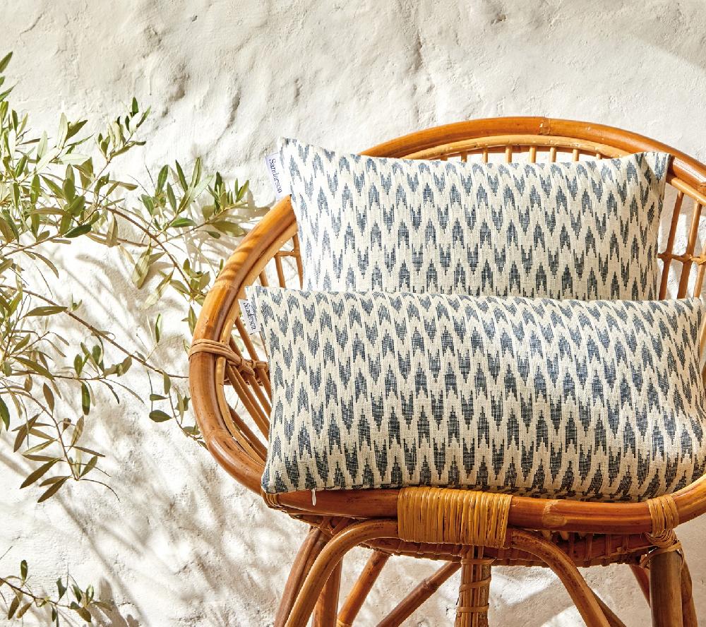 blanc des vosges ENSEMBLE ENVELOPPE COUSSIN RIVIERA NAVY