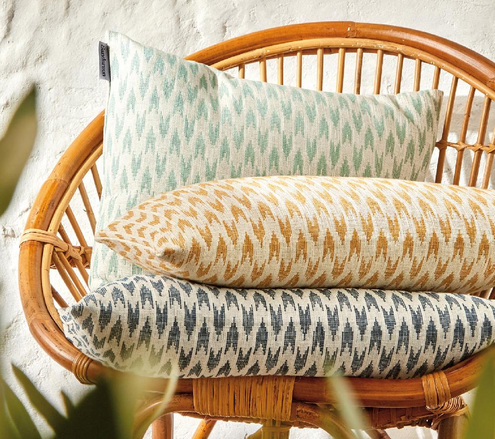 Blanc Des Vosges ENSEMBLE ENVELOPPE COUSSIN RIVIERA SAUGE