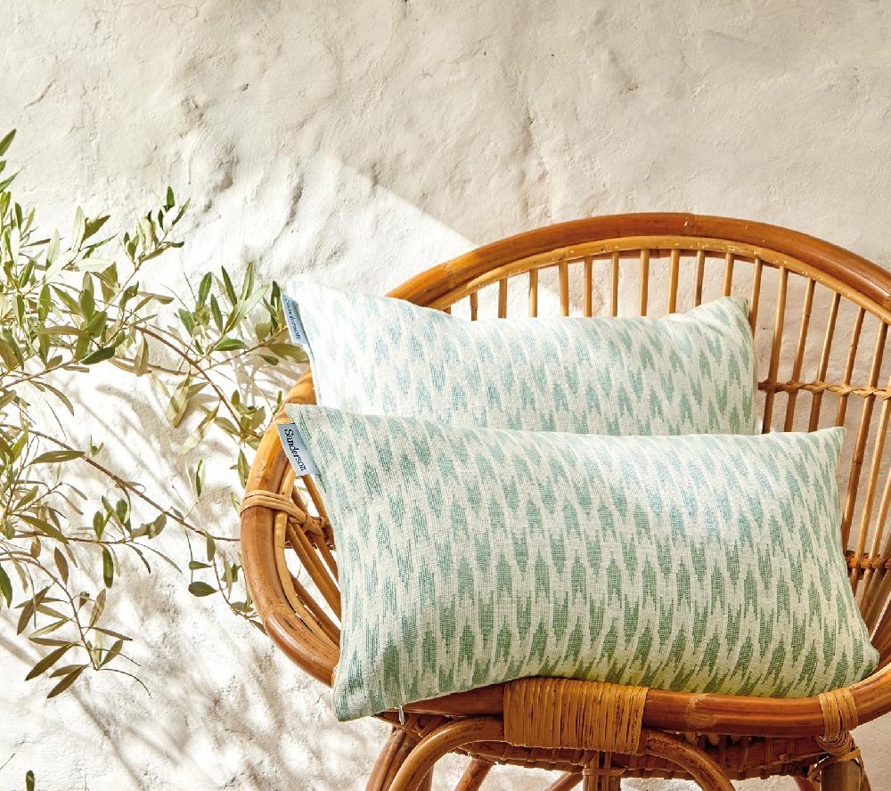 blanc des vosges ENSEMBLE ENVELOPPE COUSSIN RIVIERA SAUGE