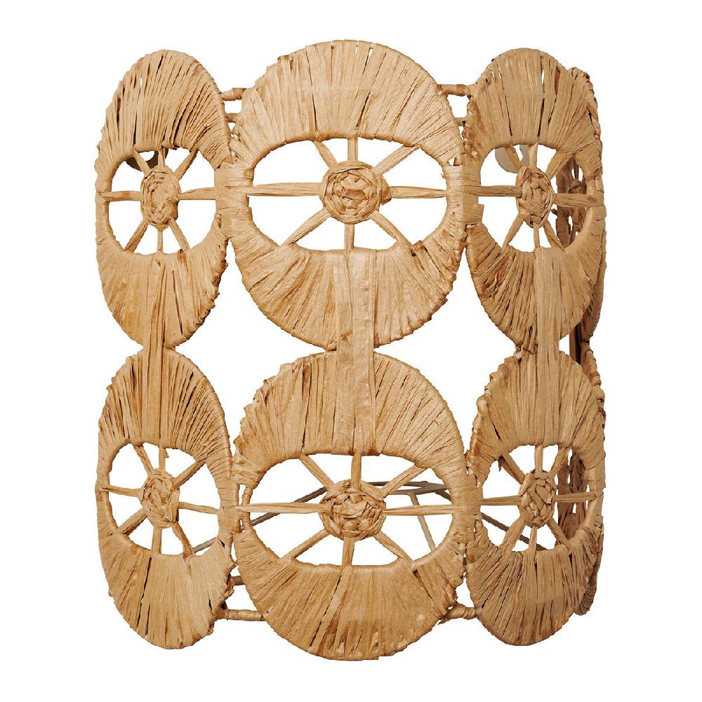 blanc d'ivoire Applique non électrifiée BAILA en raphia - 29 x 16 x 30 cm