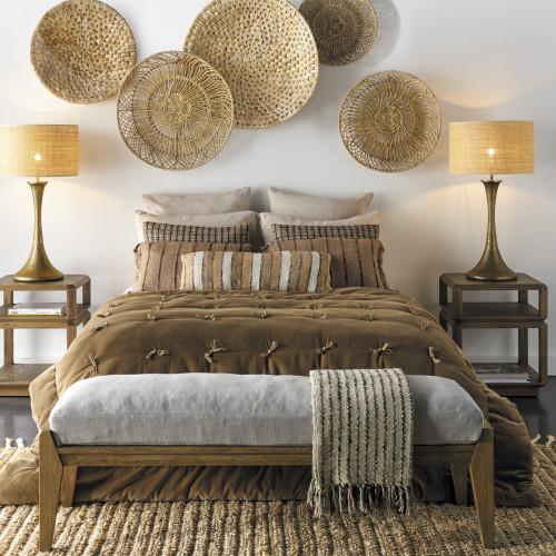 Blanc D'ivoire Banc PAUL Et Matelas En Lin Mélangé Beige