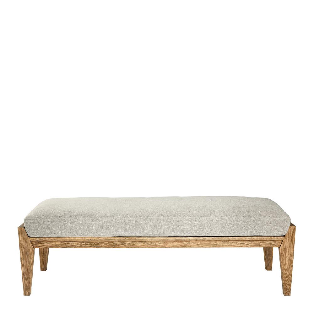 blanc d'ivoire Banc PAUL et matelas en lin mélangé beige