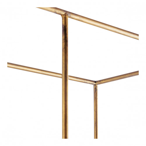 Blanc D'ivoire Bibliothèque ANATOLE En Métal Finition Laiton Doré Et étagères En Verre