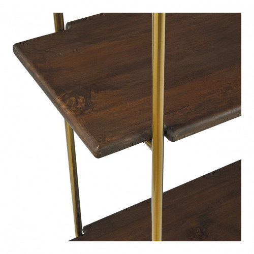 Blanc D'ivoire Bibliothèque VICTOR En Manguier Ciré Finition Noyer