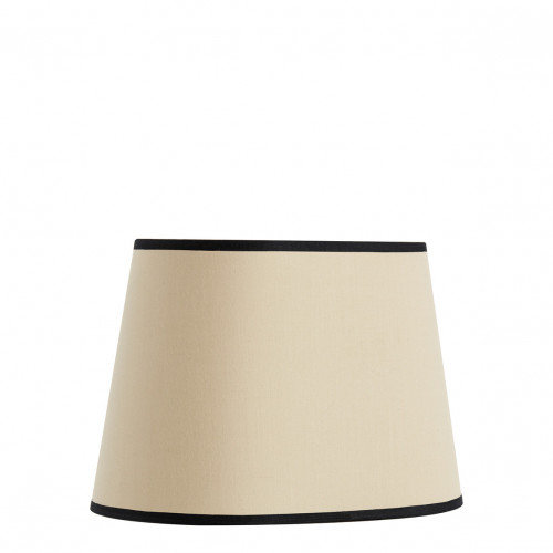 Blanc D'ivoire Abat-jour Ovale Beige Bordé Noir
