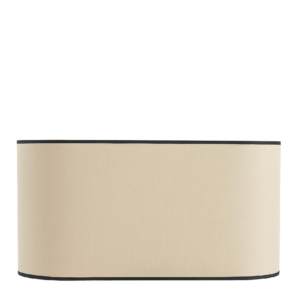 blanc d'ivoire abat-jour ovale beige bordé noir