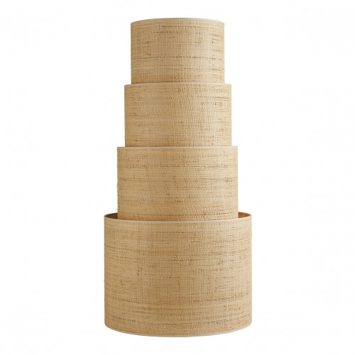Blanc D'ivoire Abat-jour Raphia Haut - ⌀ 45 Cm