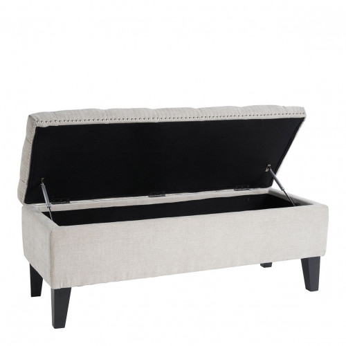 Blanc D'ivoire Banc Coffre ARTHUR Craie