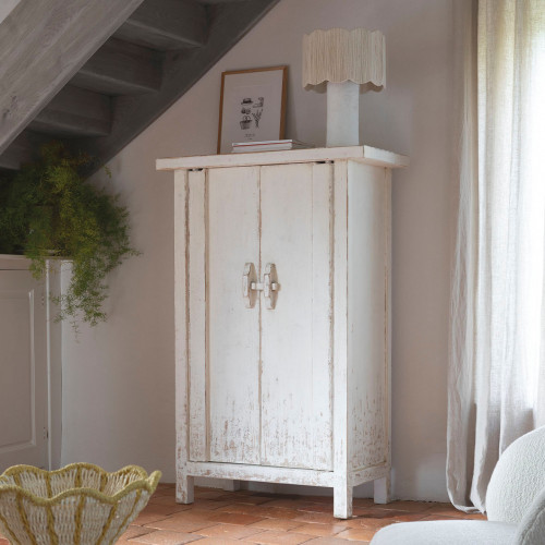 Blanc D'ivoire Buffet BAO En Orme Recyclé - Blanc