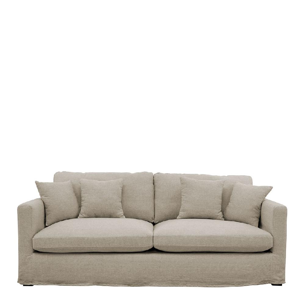 blanc d'ivoire Canapé ANGIE en lin - Beige