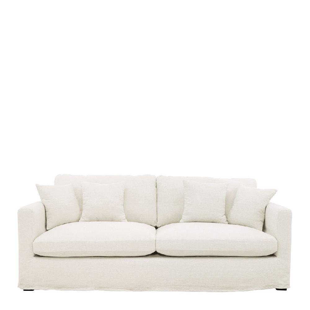 blanc d'ivoire Canapé ANGIE en lin - Blanc