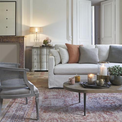 Blanc D'ivoire Canapé ANGIE En Lin Mélangé - Écru